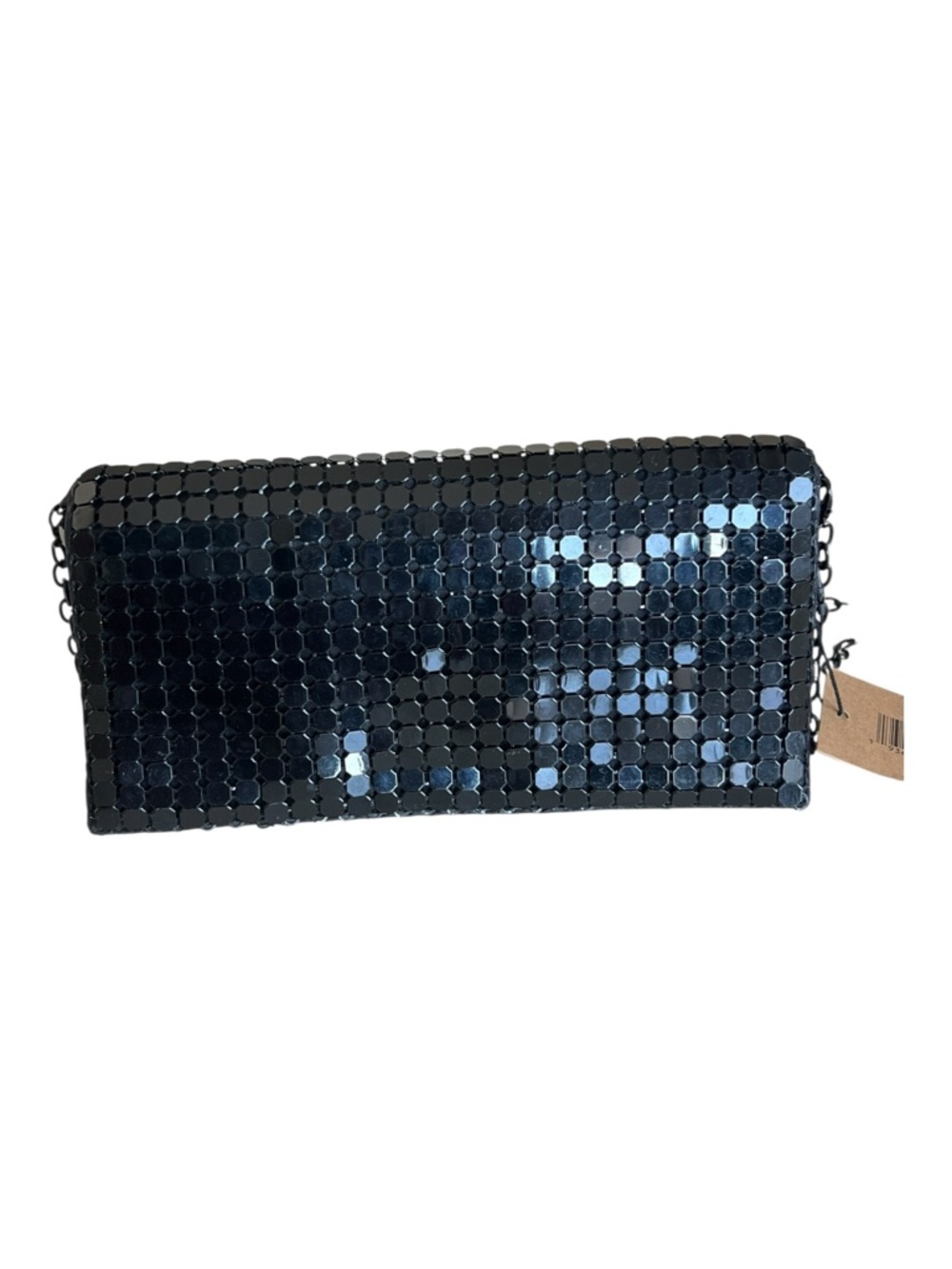 Steve Madden Black Sequin Mesh Crossbody Clutch